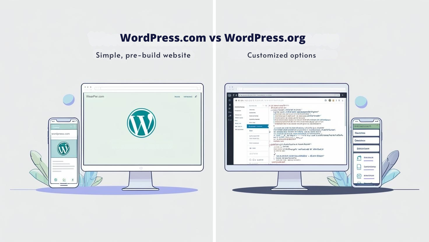 comparison wordpress.com and wordpress.org